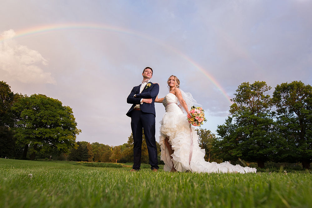 Hochzeitsfoto mit Regenbogen